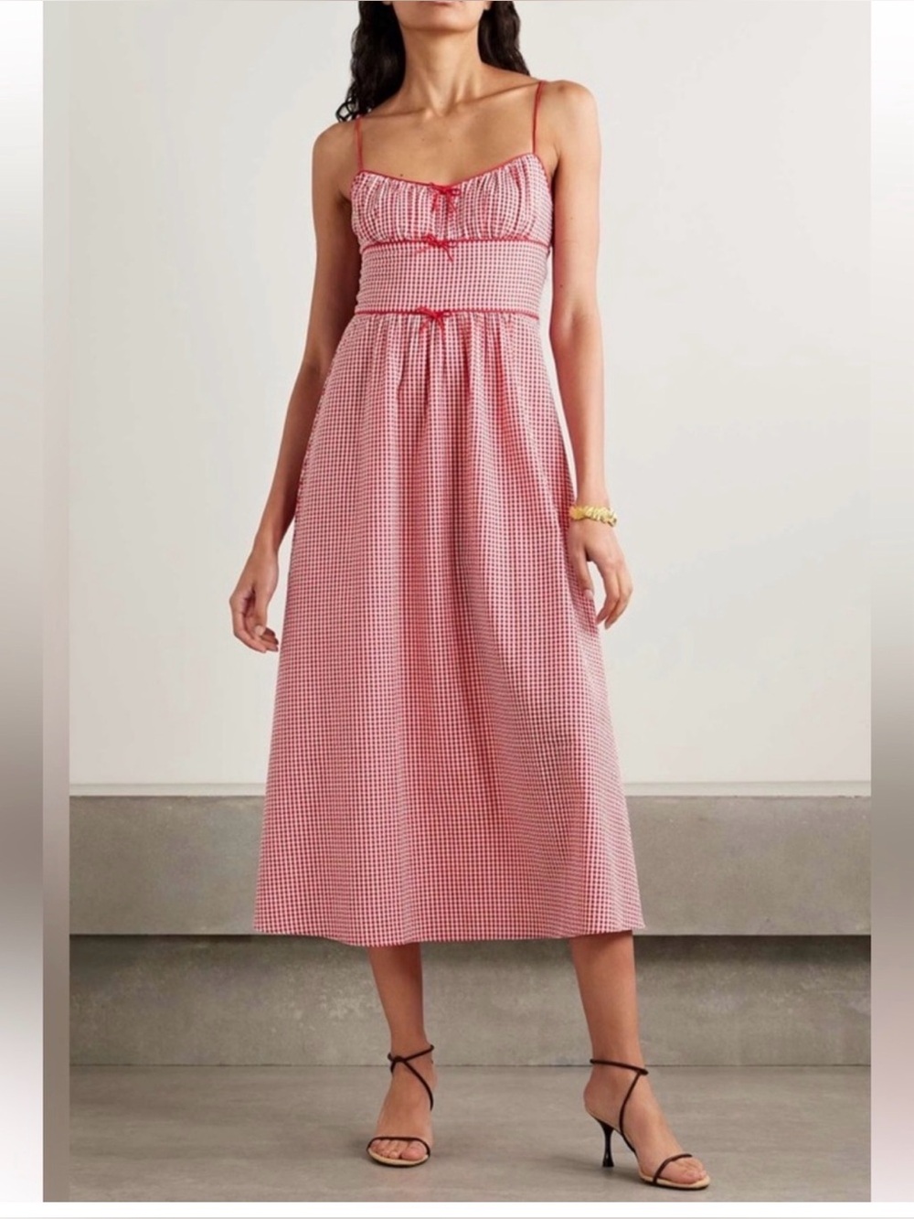 House of Harlow 1960 Red Belline
Gingham Tie Midi Dress (Doen) M - Picture 3 of 6